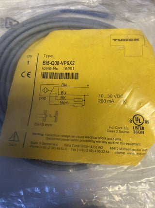 Turck BI5-Q08-VP6X2 Induktiver Sensor PNP 10–30V DC – neu mit OVP1