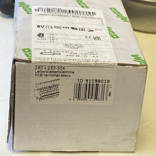 WAGO 233-506 Leiterplattenklemme Printklemme 6-polig RM 2,54mm CAGE CLAMP® 280 S1