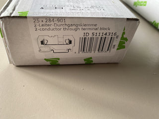 WAGO 284-901 Durchgangsklemme 10mm Zugfeder Belegung: L Grau 25St0