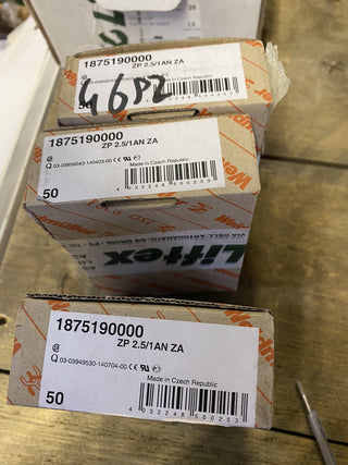 50x NEU Weidmüller Einzelscheiben Stecker ZP 2.5/1AN ZA OVP | Art.Nr. 18751900001