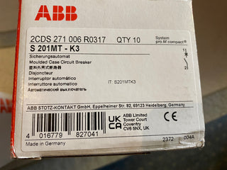 1x ABB Sicherungsautomat 2CDS271006R0317 Typ S201MT-K32