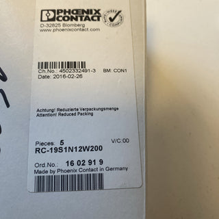 5x NEU Phoenix Contact RC-19S1N12W200 M23 Gerätesteckverbinder 19-polig, Buchse,1