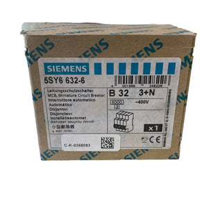 Siemens 5SY6632-6 Leitungsschutzschalter (MCB) – 3+N Polig, 32A, Charakteristik1