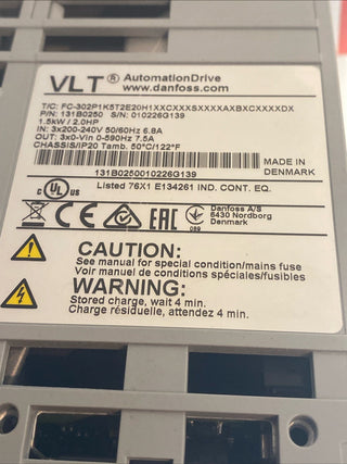Danfoss Frequenzumrichter FC-302P1K5T2E20H1 1,5 kW 200-240V 131B0250 Unbenutzt