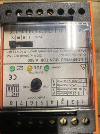 IFM ELECTRONIC UNDERSPEED MONITOR A3001