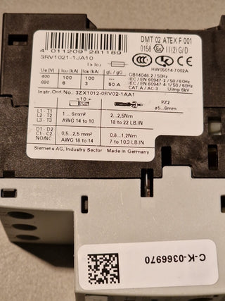 Siemens 3RV1 021-1GA10  (3RV1021-1GA10)#121