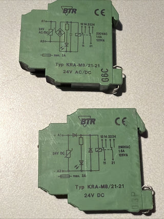 BTR KRA-M8/21-21 Koppelrelais 24V AC/DC 2 Wechsler – gebraucht1