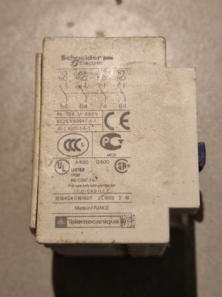 3x Schneider Electric LADN40 Hilfsschalterblock TeSys 4NO 4-polig Weiß Gebraucht3