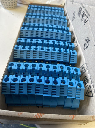50x Weidmüller WDU 10 BL 1020380000 Durchgangsklemme Blau 10mm² NEU OVP Karton