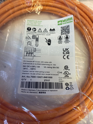 7000-12421-8461000 MURRELEKTRONIK M12 Buchse 90° mit Kabel LED PUR 4x0,34 orange2