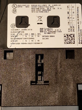 Leistungsschütz Siemens 3RT2025-1BB40#125