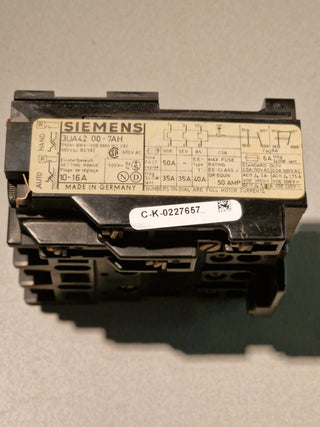 Siemens 3UA42 00-7AH Überlastrelais 10-16A Ampere#120