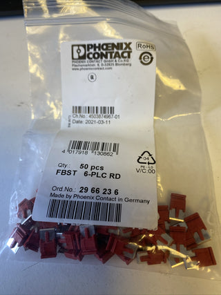 50X Phönix Einzelsteckbrücken FBST 6-PLC RD Phönix Contact 29662360