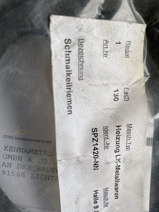 5x Keilriemen SPZ 1420 Lw Schmalkeilriemen 9,7 x 8 mm – Hochleistung – NEU & OVP2