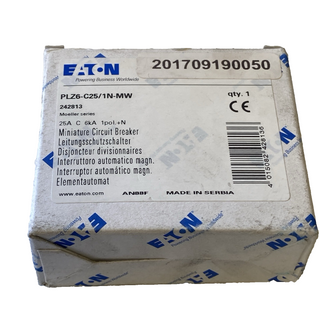 Eaton PLZ6-C25/1N-MW Leitungsschutzschalter 25A Typ C 6kA 242813 – NEU & OVP