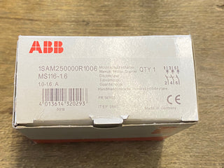 ABB MS116-1.6 MOTORSCHUTZSCHALTER AUSLÖSEKLASSE 10A, 1.0 ... 1.6 A 1SAM250000R100
