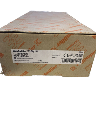 50x Weidmüller Durchgangs-Reihenklemme WDU 16/ZA BL (1028980000) – NEU & OVP