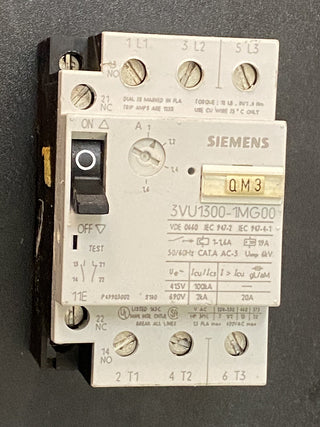 Siemens 3VU1300-1MG00 Motorschutzschalter Leistungsschalter 1,0 - 1,6A | Gebrauc0
