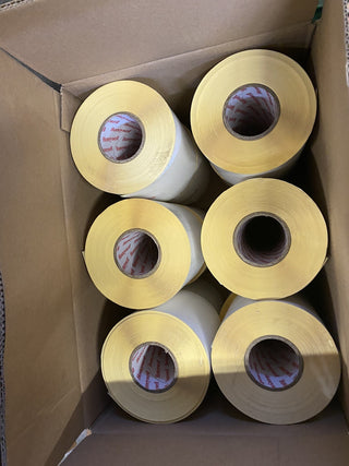 12x Thermoetiketten Thermo-Eco, weiß, permanent klebend, Trägerperforation,3