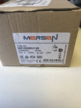 Mersen NH 1B165 Sicherungseinsatz Gr.1 125A 500V gG 3St neu0