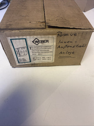 Weber ST-1S Lasttrenner 250A NH1 3-polig Sicherungslasttrennschalter0