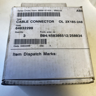 3x ABB 64632299 Kabelklemme / Halterung für 2x 185-240 mm² – NEU & OVP1