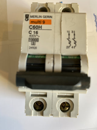 Merlin Gerin C60H D16 Leitungsschutzschalter 2P 16A geb0