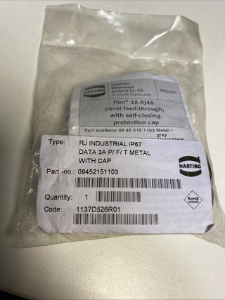 HARTING Han 3A RJ45 RJ45-Steckverbinder Buchse 8C-polig, Tafelmontage2