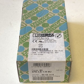 50x Phoenix Contact SPB 2,5/ 1-M BU Klemmenstecker (3043145) – Blau – NEU & OVP