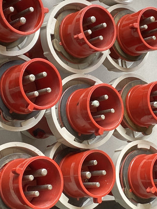 16x Mennekes CEE Stecker 16A 400V 5-polig rot IP44 Industriestecker gebraucht1