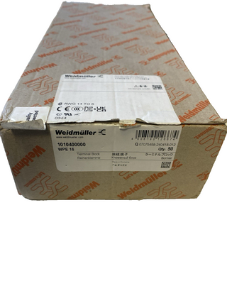 50x Weidmüller 1010400000 WPE 16 Schutzleiter-Reihenklemme – NEU & OVP