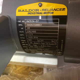 Baldor Reliance CM3534-57 Industriemotor 0,33HP 3~ AC Motor 230/400V NEU2