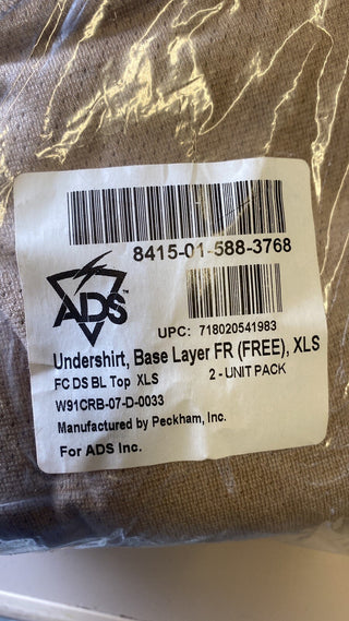 2er-Pack X-Large Kurzes Unterhemd Sandbraun Feuerfeste Basisschicht ADS FREE Arm2