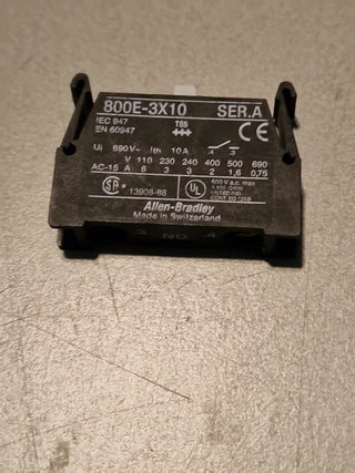 2x ALLEN BRADLEY 800E-3X10/A Kontakt Block 690V 10A0
