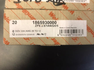20x Weidmüller ZPS 2.5/1AN/QV/5 Kupplung 5-polig 1865930000 – NEU & OVP0