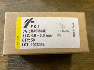 50x Ringkabelschuhe 4–6 mm² gelb M8 BA6M84D DIN46237 neu0