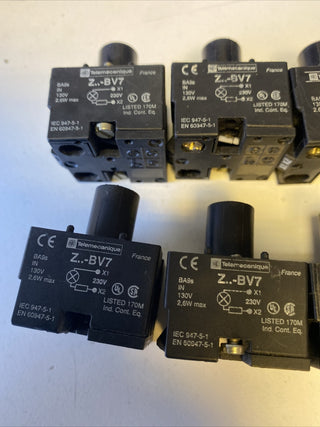 11x Telemecanique Leuchtmittelfassung Z..-BV7 body for pilot light BA9s 130V6