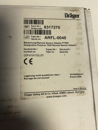 Dräger P3U Remote Sensor Adapter 83 17 275 für Polytron 7000 Gaswarngerät OVP0