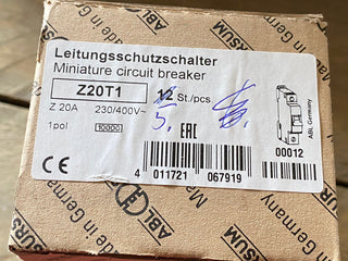  5x ABL Sursum Z20T1 Leitungsschutzschalter, Sicherungsautomat 230/400V2