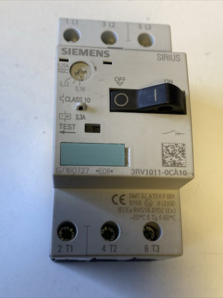 Siemens SIRIUS Motorschutzschalter 3RV1011-0CA10 (Baugröße S00)0