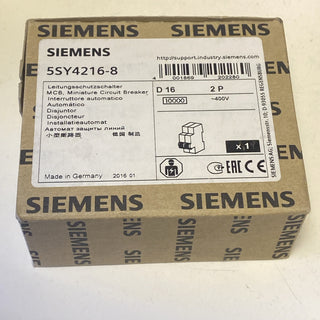 SIEMENS 5SY4216-8 SENTRON Leitungsschutzschalter Baugröße 2-polig 16A NEU1