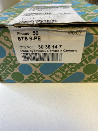 50x Phoenix Contact 3038147 Zugfeder-Schutzleiterklemme STS 6-PE STS6PE1