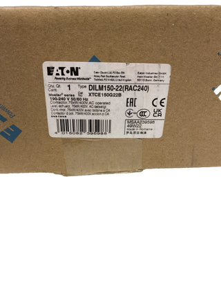 Eaton DILM150-22 (RAC240) Leistungsschütz 75kW | NEU & OVP | Moeller Serie2