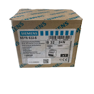 Siemens 5SY6632-6 Leitungsschutzschalter (MCB) – 3+N Polig, 32A, Charakteristik0