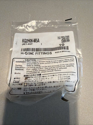 4X 10PCS SMC KQ2H06-M5A Brass Push-to-Connect Tube Fitting,3
