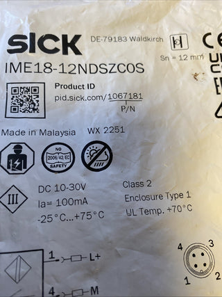 SICK IME18-12NDSZC0S Induktiver Näherungssensor – 1067181 – NEU & OVP1