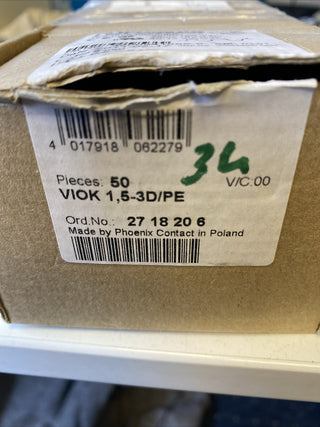 34x Phoenix Contact Motorenklemme 2718206 Typ VIOK 1,5-3D/PE1
