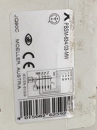 Moeller PBSM‑634/003‑A + PLS4‑B50/4 – FI‑LS Kombi C63A 30 mA3
