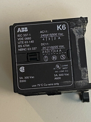 ABB K6-31Z-84 Schalter 1 Schließer, 3 Schließer 110V 3A1