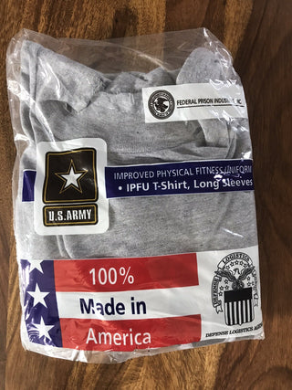 3X US ARMY PTU Physical Fitness Uniform - Long Sleeve - Langarm - grey Größe S2